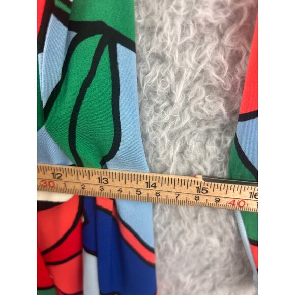 Tahari Floral Abstract Knot Front Dress Multicolor 3/4 Sleeve Size 12 - Picture 8 of 9